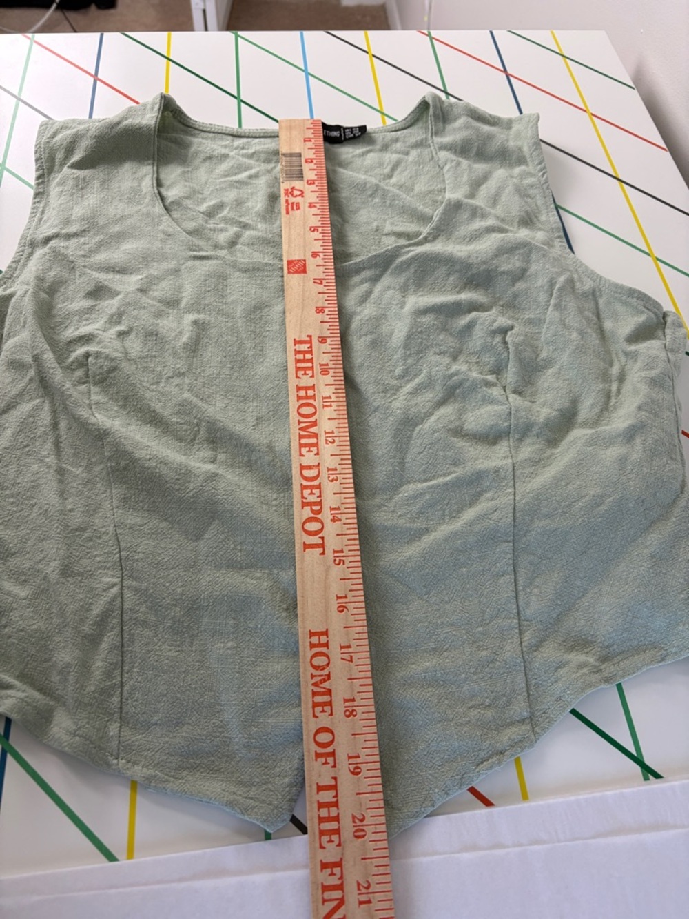 PrettyLittleThing Sage Green Button-Front Sleeveless Vest size 20 - Picture 7 of 7